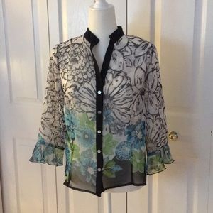 Investments Petites sheer blouse